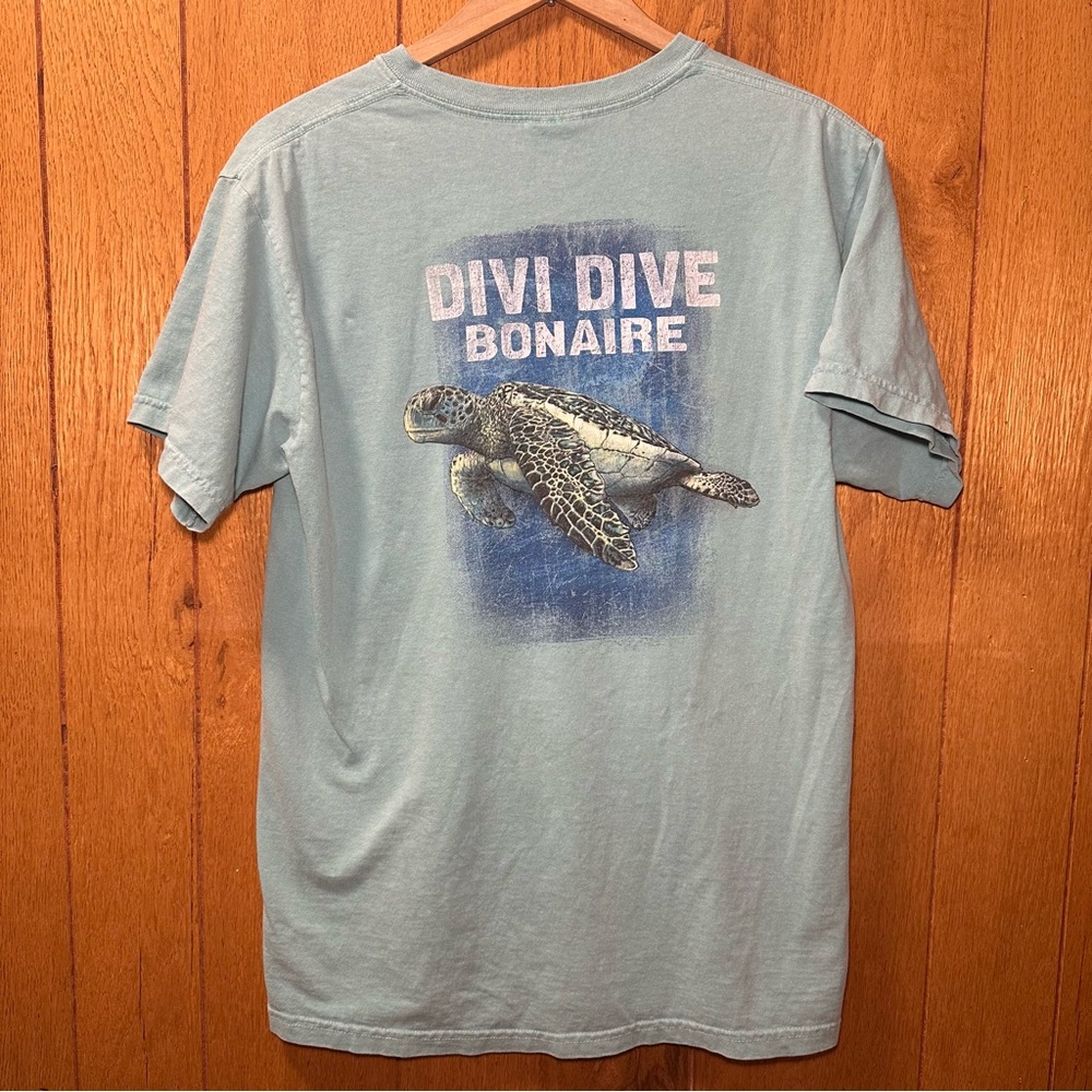 Divi Dive Bonaire Sea Turtle Graphic-Tee Comfort Colors Size Medium 100% Cotton